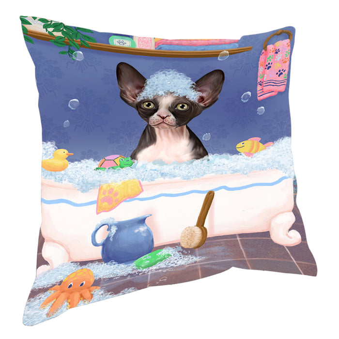 Rub A Dub Dog In A Tub Sphynx Cat Pillow with Top Quality High-Resolution Images - Ultra Soft Pet Pillows for Sleeping - Reversible & Comfort - Ideal Gift for Dog Lover - Cushion for Sofa Couch Bed - 100% Polyester, PILA90832