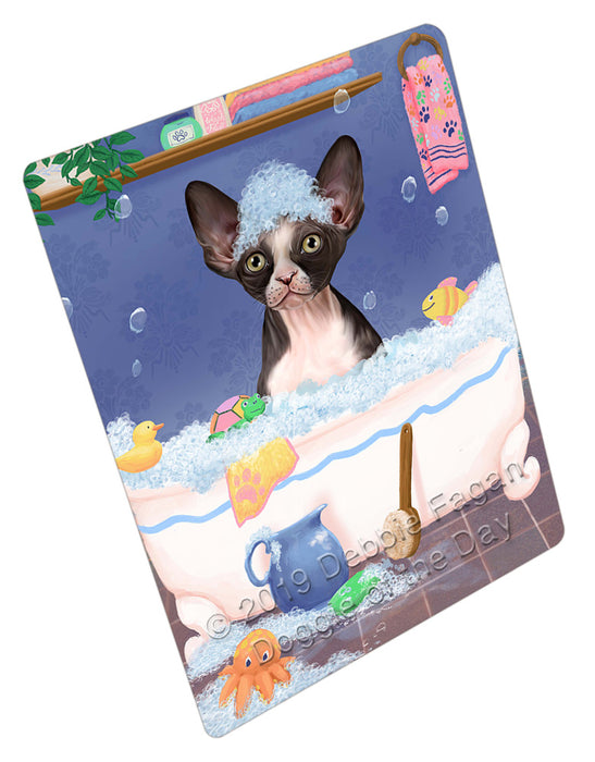 Rub A Dub Dog In A Tub Sphynx Cat Cutting Board - For Kitchen - Scratch & Stain Resistant - Designed To Stay In Place - Easy To Clean By Hand - Perfect for Chopping Meats, Vegetables, CA81884