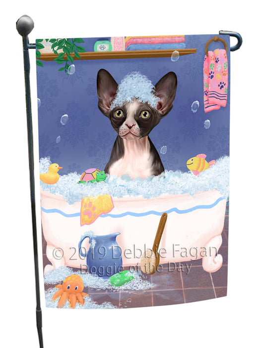 Rub A Dub Dog In A Tub Sphynx Cat Garden Flag GFLG66315