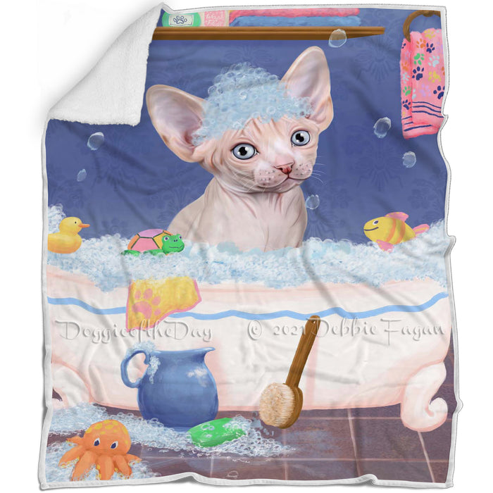 Rub A Dub Dog In A Tub Sphynx Cat Blanket BLNKT143171