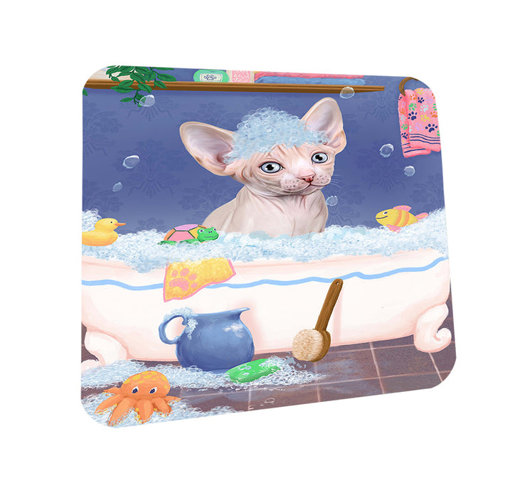 Rub A Dub Dog In A Tub Sphynx Cat Coasters Set of 4 CST57418