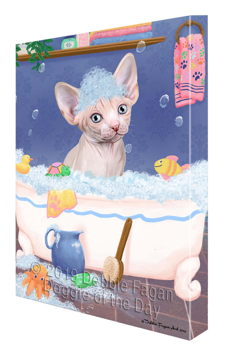 Rub A Dub Dog In A Tub Sphynx Cat Canvas Print Wall Art Décor CVS143648