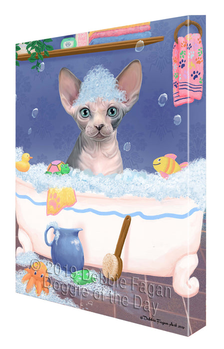 Rub A Dub Dog In A Tub Sphynx Cat Canvas Print Wall Art Décor CVS143657