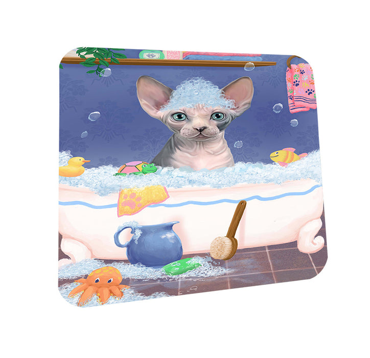 Rub A Dub Dog In A Tub Sphynx Cat Coasters Set of 4 CST57419