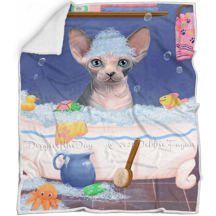 Rub A Dub Dog In A Tub Sphynx Cat Blanket BLNKT143172