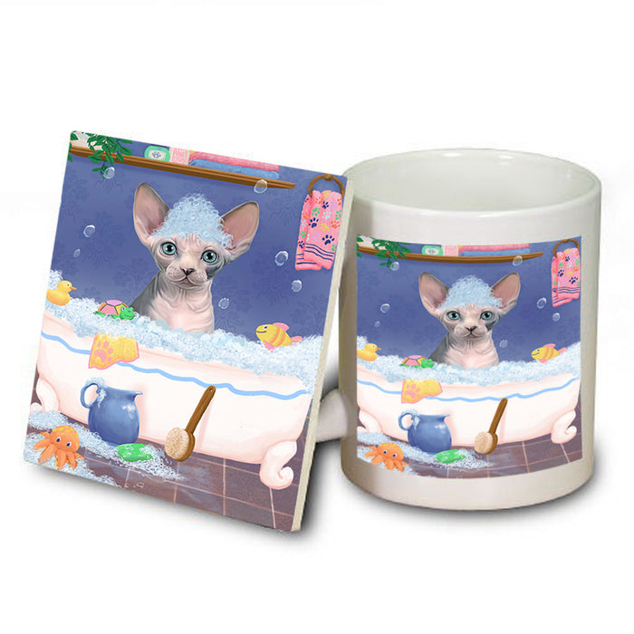 Rub A Dub Dog In A Tub Sphynx Cat Mug and Coaster Set MUC57453