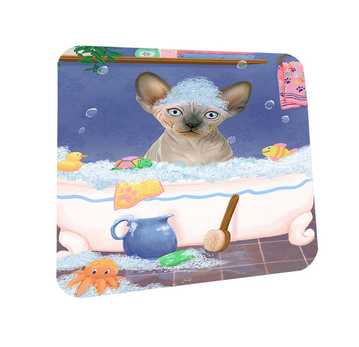 Rub A Dub Dog In A Tub Sphynx Cat Coasters Set of 4 CST57420