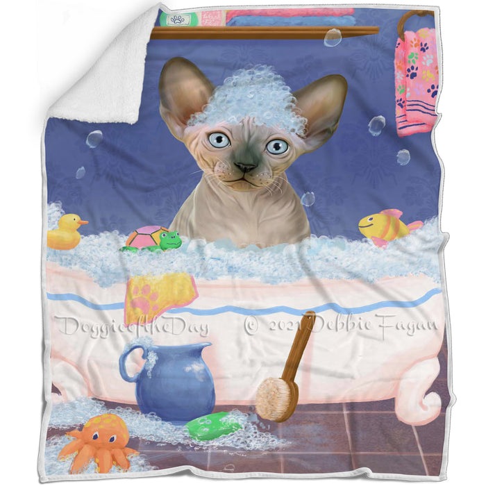 Rub A Dub Dog In A Tub Sphynx Cat Blanket BLNKT143173