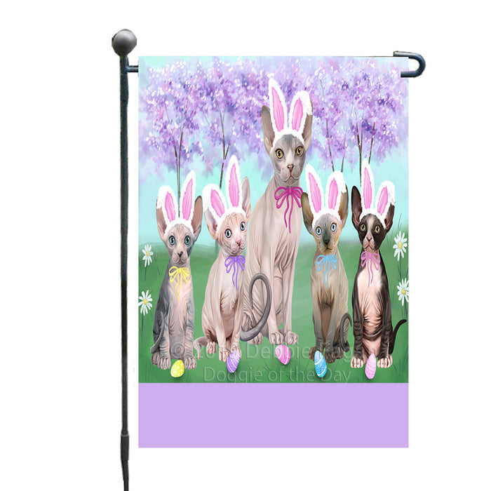 Personalized Easter Holiday Sphynx Cats Custom Garden Flags GFLG-DOTD-A59030