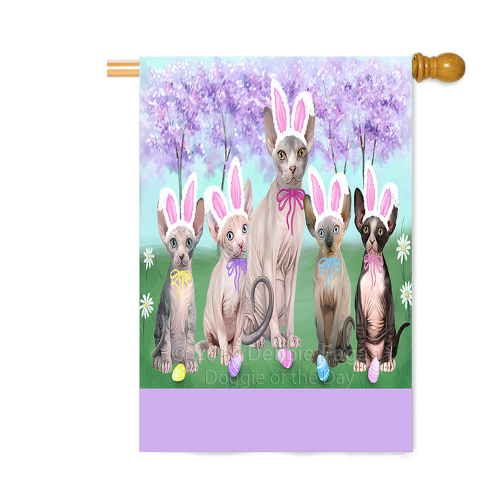 Personalized Easter Holiday Sphynx Cats Custom House Flag FLG-DOTD-A59086