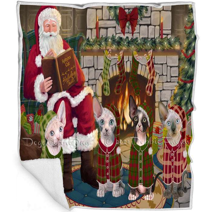 Christmas Cozy Holiday Tails Sphynx Cats Blanket BLNKT117957