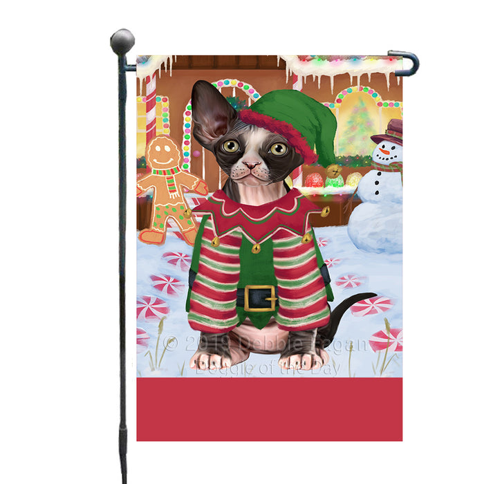 Personalized Gingerbread Candyfest Sphynx Cat Custom Garden Flag GFLG64194
