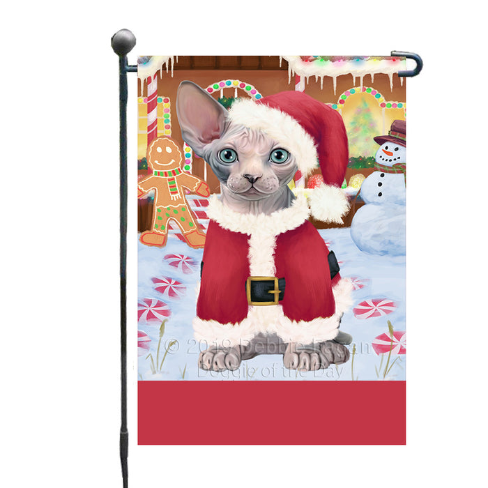 Personalized Gingerbread Candyfest Sphynx Cat Custom Garden Flag GFLG64196