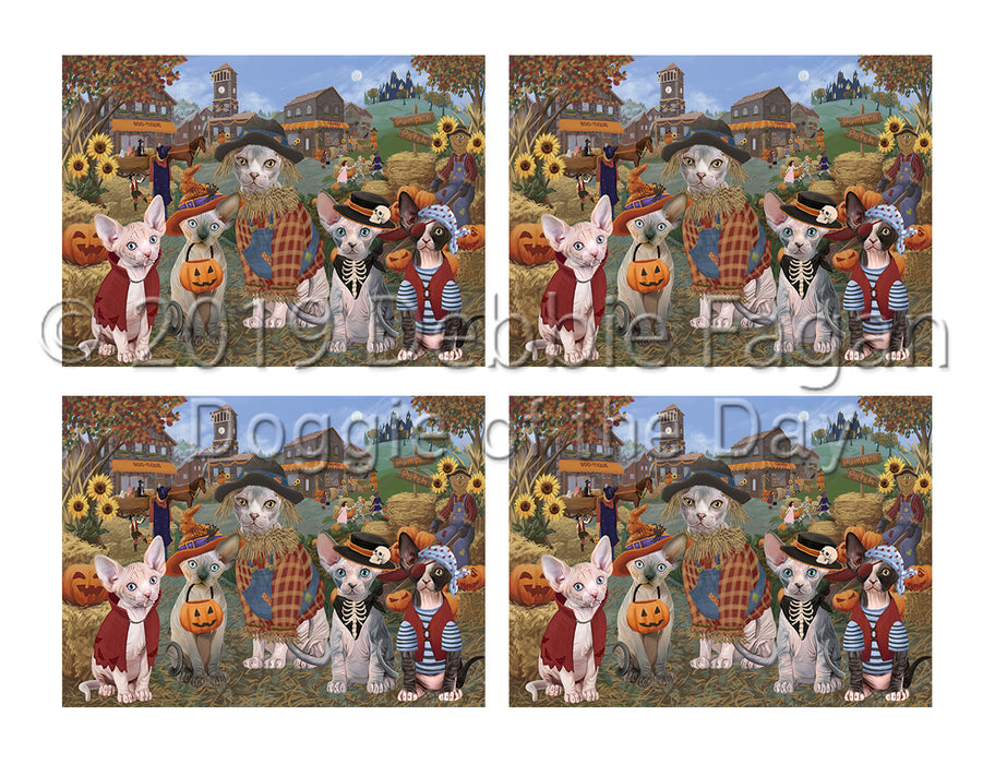 Halloween 'Round Town Sphynx Cats Placemat