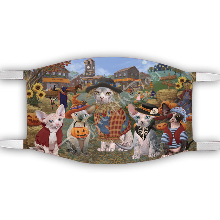 Halloween 'Round Town Sphynx Cats Face Mask FM49996