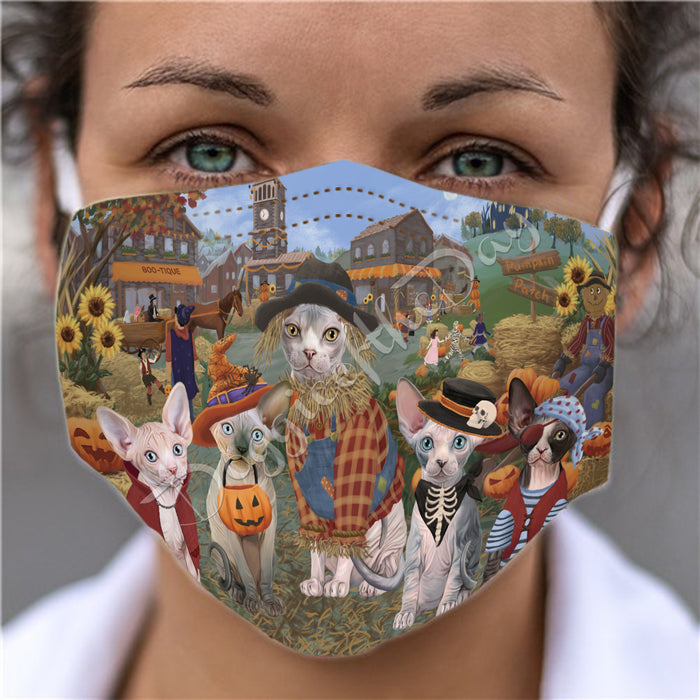 Halloween 'Round Town Sphynx Cats Face Mask FM49996