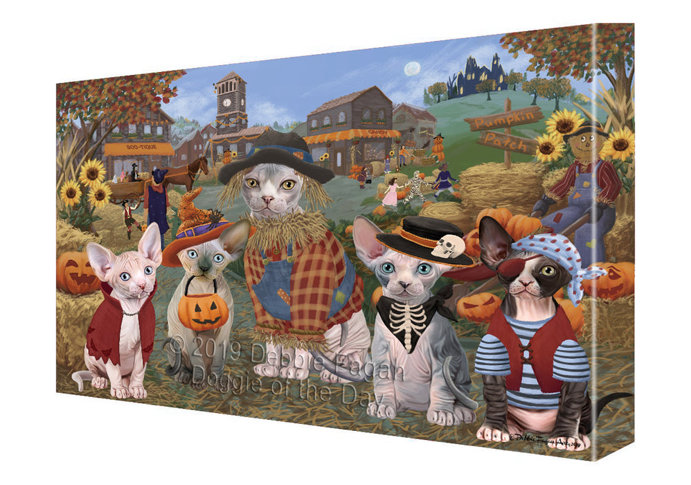 Halloween 'Round Town Sphynx Cats Canvas Print Wall Art Décor CVS144035