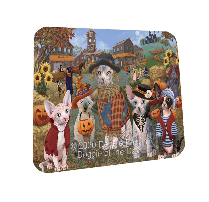 Halloween 'Round Town Sphynx Cats Coasters Set of 4 CSTA57993