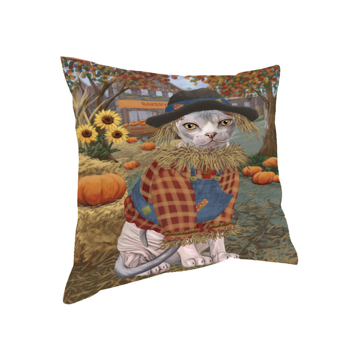 Fall Pumpkin Scarecrow Siberian Husky Dogs Pillow PIL85424 (18x18)