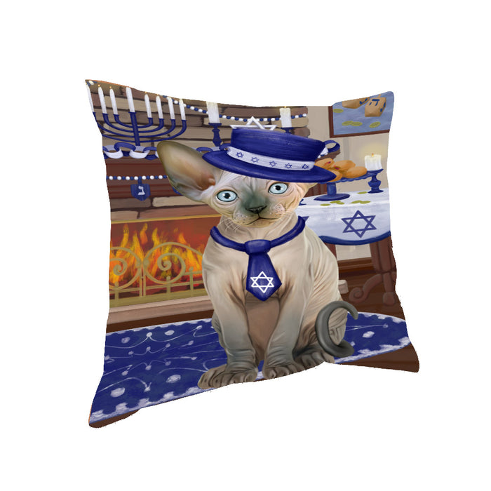 Happy Hanukkah Sphynx Cat Pillow PIL85548