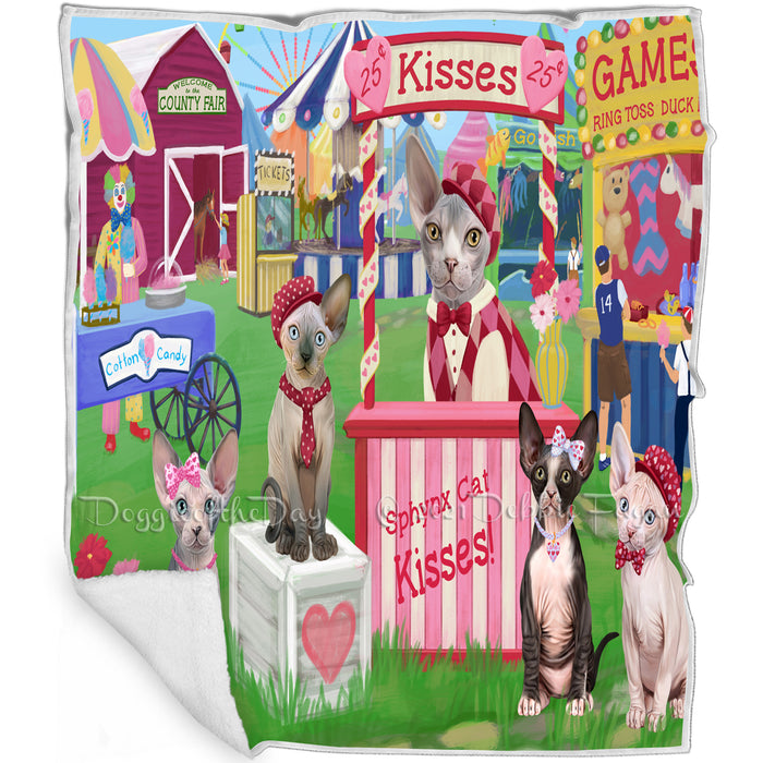 Carnival Kissing Booth Sphynx Cats Blanket BLNKT123807