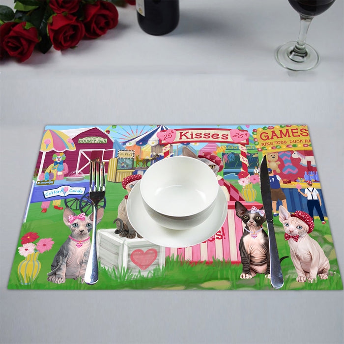 Carnival Kissing Booth Sphynx Cats Placemat