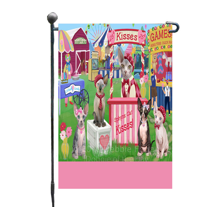 Personalized Carnival Kissing Booth Sphynx Cats Custom Garden Flag GFLG64321