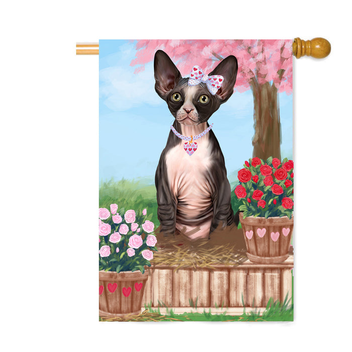 Personalized Rosie 25 Cent Kisses Sphynx Cat Custom House Flag FLG64956