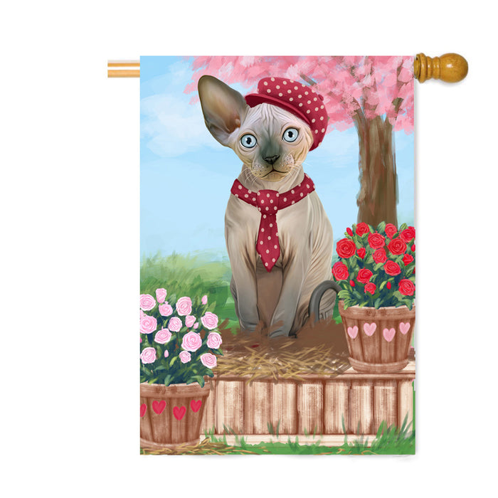 Personalized Rosie 25 Cent Kisses Sphynx Cat Custom House Flag FLG64957