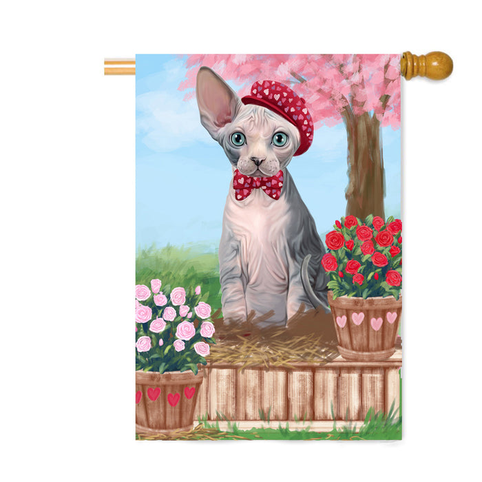 Personalized Rosie 25 Cent Kisses Sphynx Cat Custom House Flag FLG64959