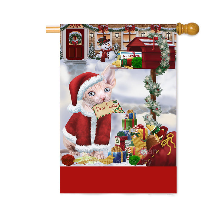 Personalized Happy Holidays Mailbox Sphynx Cat Christmas Custom House Flag FLG-DOTD-A60029