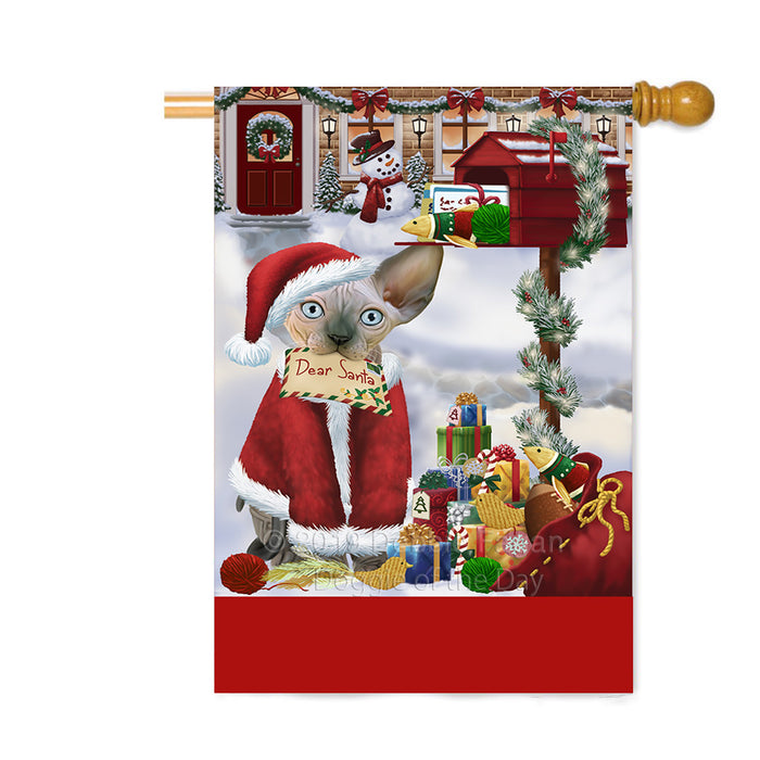 Personalized Happy Holidays Mailbox Sphynx Cat Christmas Custom House Flag FLG-DOTD-A60030