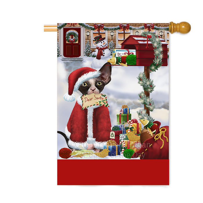 Personalized Happy Holidays Mailbox Sphynx Cat Christmas Custom House Flag FLG-DOTD-A60031