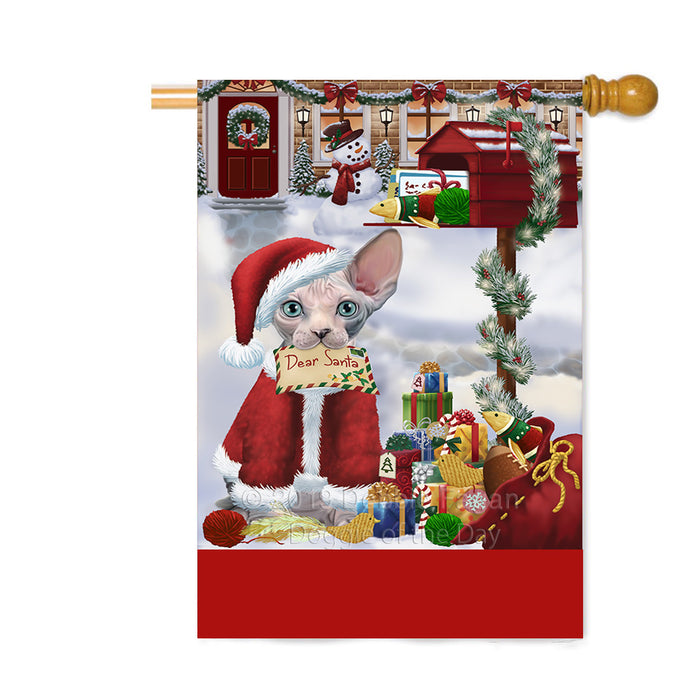 Personalized Happy Holidays Mailbox Sphynx Cat Christmas Custom House Flag FLG-DOTD-A60032