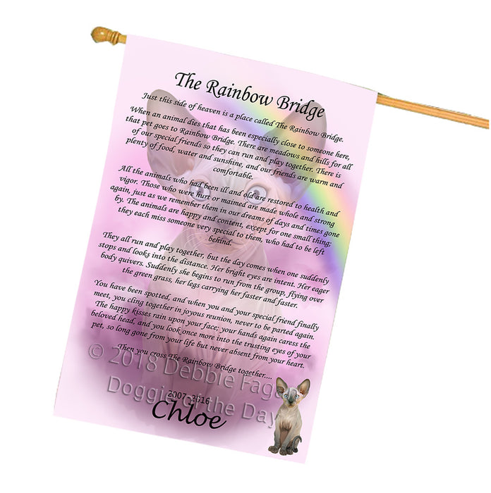 Rainbow Bridge Sphynx Cat House Flag FLG56204
