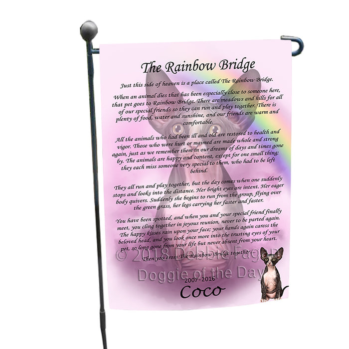 Rainbow Bridge Sphynx Cat Garden Flag GFLG56069