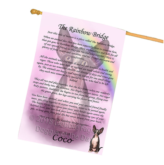 Rainbow Bridge Sphynx Cat House Flag FLG56205