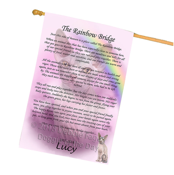 Rainbow Bridge Sphynx Cat House Flag FLG56206