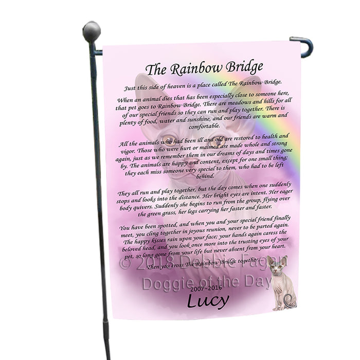 Rainbow Bridge Sphynx Cat Garden Flag GFLG56070