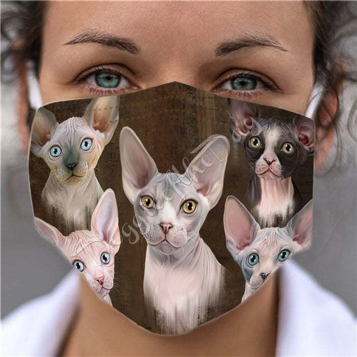 Rustic Sphynx Cats Face Mask FM50094