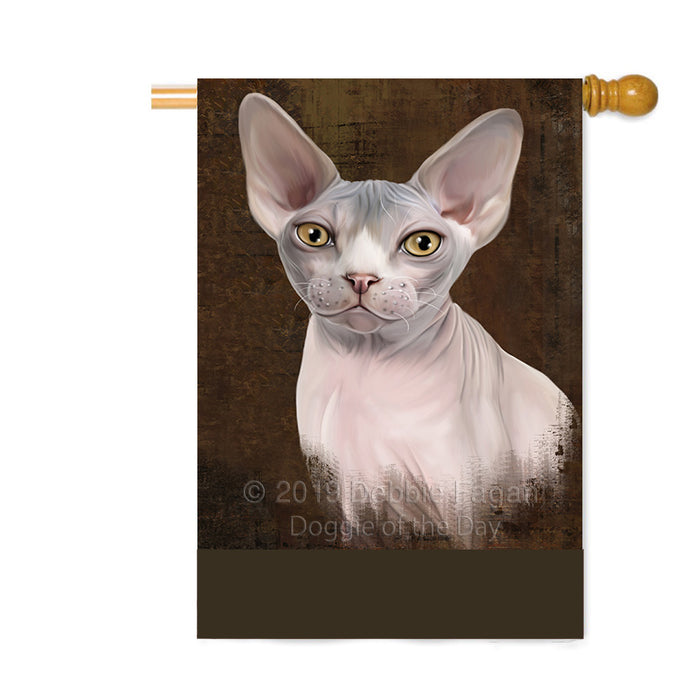 Personalized Rustic Sphynx Cat Custom House Flag FLG64720