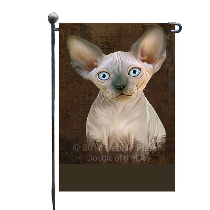 Personalized Rustic Sphynx Cat Custom Garden Flag GFLG63647