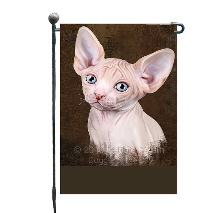 Personalized Rustic Sphynx Cat Custom Garden Flag GFLG63645