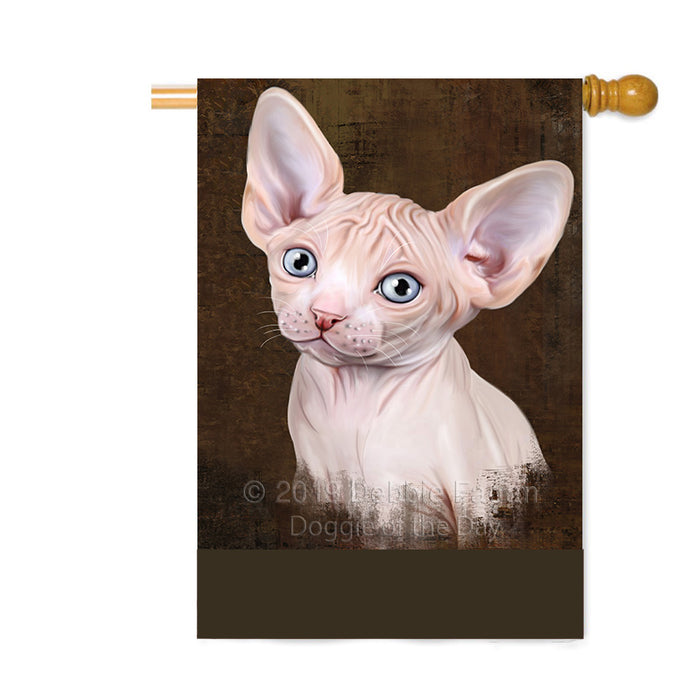 Personalized Rustic Sphynx Cat Custom House Flag FLG64722