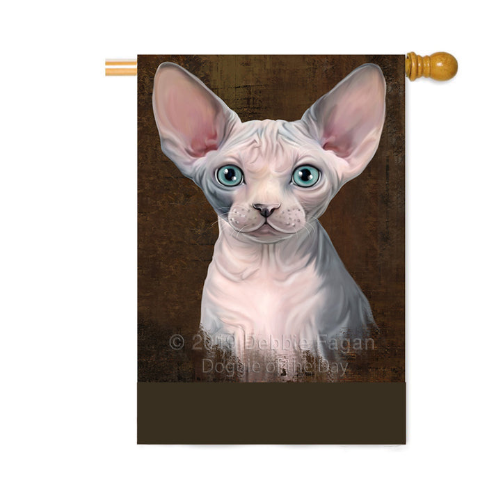 Personalized Rustic Sphynx Cat Custom House Flag FLG64723