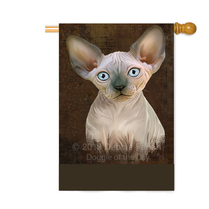 Personalized Rustic Sphynx Cat Custom House Flag FLG64724