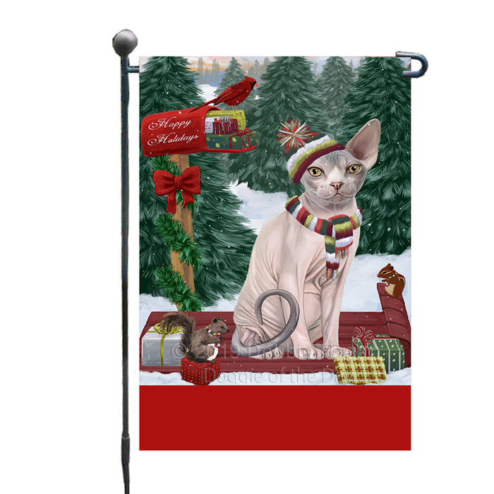 Personalized Merry Christmas Woodland Sled  Sphynx Cat Custom Garden Flags GFLG-DOTD-A61702