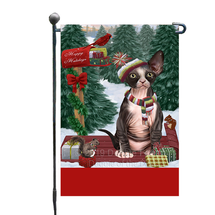 Personalized Merry Christmas Woodland Sled  Sphynx Cat Custom Garden Flags GFLG-DOTD-A61704
