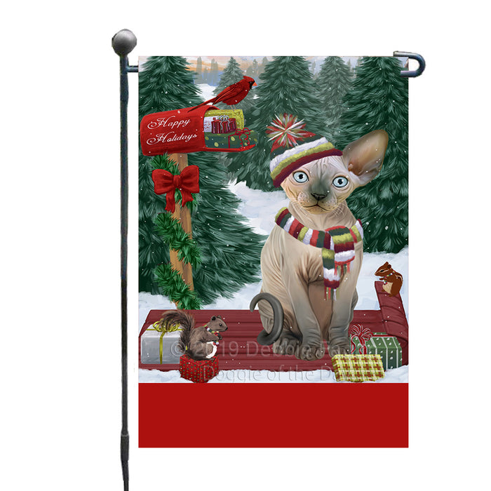 Personalized Merry Christmas Woodland Sled  Sphynx Cat Custom Garden Flags GFLG-DOTD-A61705
