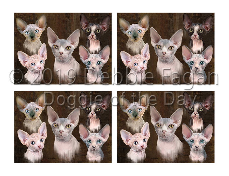 Rustic Sphynx Cats Placemat